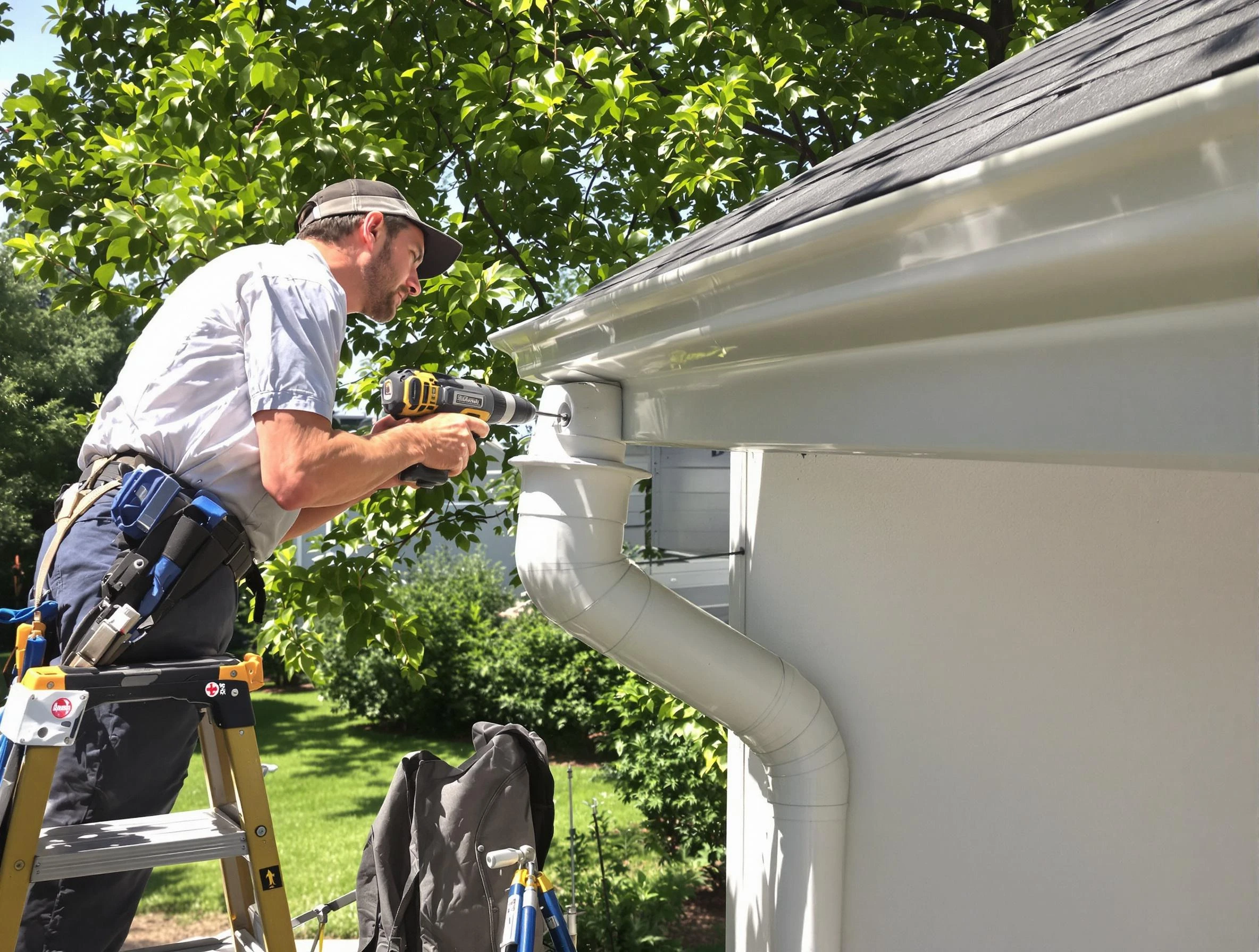 Properly installed rain gutters by Twinsburg Roofing Company in Twinsburg, OH